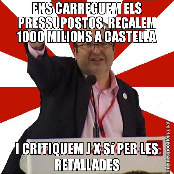 ENS CARREGUEM ELS PRESSUPOSTOS, REGALEM 1000 MILIONS A CASTELLA I CRITIQUEM J X Sí PER LES RETALLADES - Miquel Iceta
