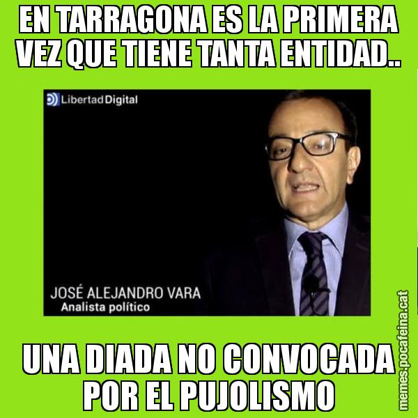 EN TARRAGONA ES LA PRIMERA VEZ QUE TIENE TANTA ENTIDAD.. UNA DIADA NO CONVOCADA POR EL PUJOLISMO