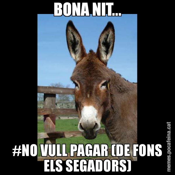 BONA NIT... #NO VULL PAGAR (DE FONS ELS SEGADORS) - El burro Català