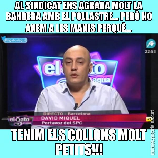 AL SINDICAT ENS AGRADA MOLT LA BANDERA AMB EL POLLASTRE... PERÒ NO ANEM A LES MANIS PERQUÈ... TENIM ELS COLLONS MOLT PETITS!!!