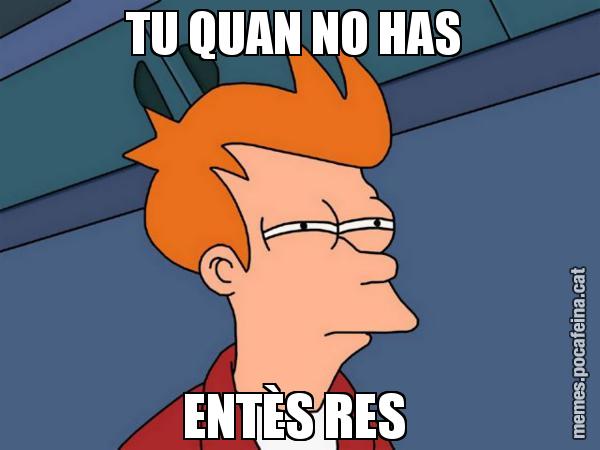 TU QUAN NO HAS  ENTÈS RES - Futurama Fry