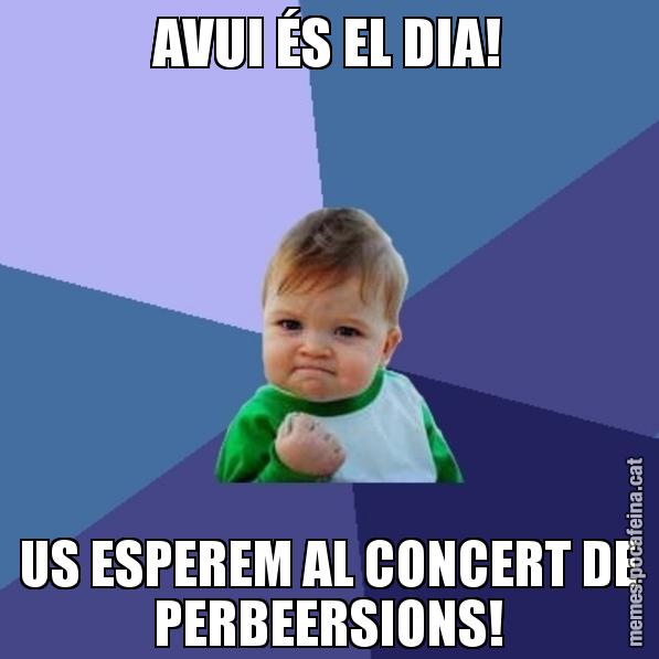 AVUI ÉS EL DIA! US ESPEREM AL CONCERT DE PERBEERSIONS! - Success Kid