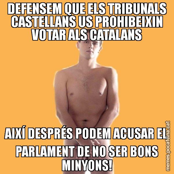 DEFENSEM QUE ELS TRIBUNALS CASTELLANS US PROHIBEIXIN VOTAR ALS CATALANS AIXÍ DESPRÉS PODEM ACUSAR EL PARLAMENT DE NO SER BONS MINYONS! - Albert Rivera