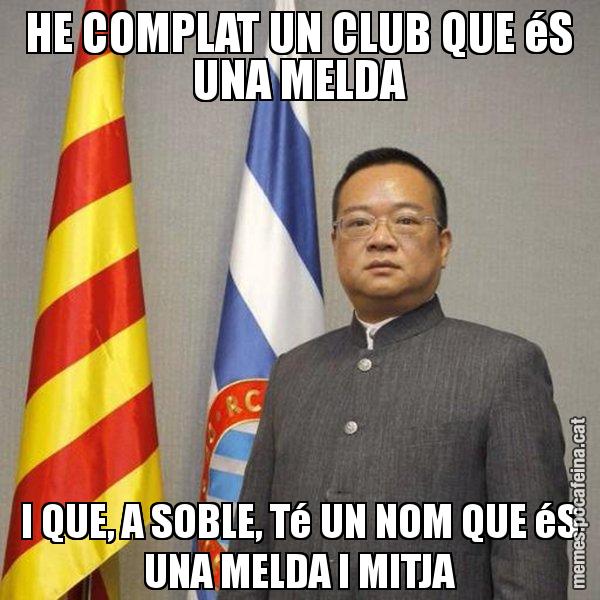 HE COMPLAT UN CLUB QUE éS UNA MELDA I QUE, A SOBLE, Té UN NOM QUE éS UNA MELDA I MITJA - Chen Yansheng