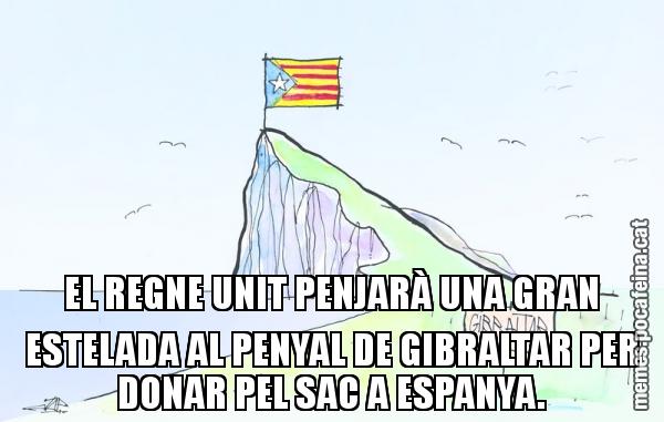 EL REGNE UNIT PENJARÀ UNA GRAN ESTELADA AL PENYAL DE GIBRALTAR PER DONAR PEL SAC A ESPANYA.