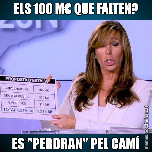 ELS 100 M€ QUE FALTEN? ES "PERDRAN" PEL CAMÍ - Alícia Paper i Suma