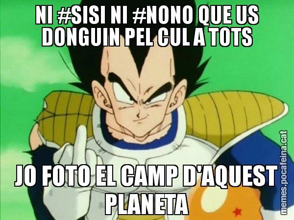 NI #SISI NI #NONO QUE US DONGUIN PEL CUL A TOTS JO FOTO EL CAMP D'AQUEST PLANETA - Vegeta
