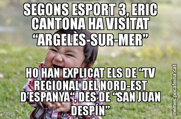 SEGONS ESPORT 3, ERIC CANTONA HA VISITAT “ARGELÈS-SUR-MER” HO HAN EXPLICAT ELS DE “TV REGIONAL DEL NORD-EST D’ESPANYA“, DES DE “SAN JUAN DESPÍN” - El diabòlic nen asiàtic