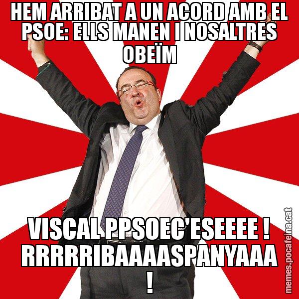 HEM ARRIBAT A UN ACORD AMB EL PSOE: ELLS MANEN I NOSALTRES OBEÏM VISCAL PPSOEC'ESEEEE ! RRRRRIBAAAASPANYAAA ! - Miquel Iceta - 27S