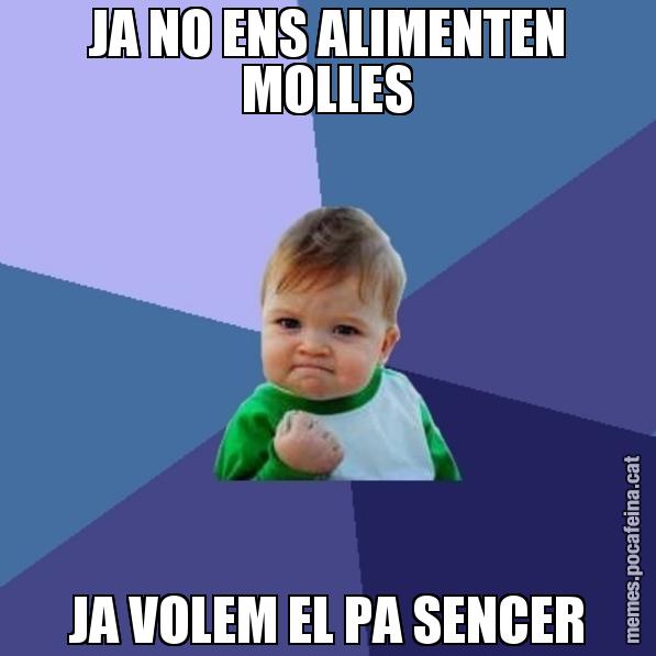 JA NO ENS ALIMENTEN MOLLES JA VOLEM EL PA SENCER - Success Kid