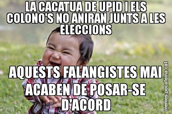 LA CACATUA DE UPID I ELS COLONO'S NO ANIRAN JUNTS A LES ELECCIONS AQUESTS FALANGISTES MAI ACABEN DE POSAR-SE D'ACORD - El diabòlic nen asiàtic
