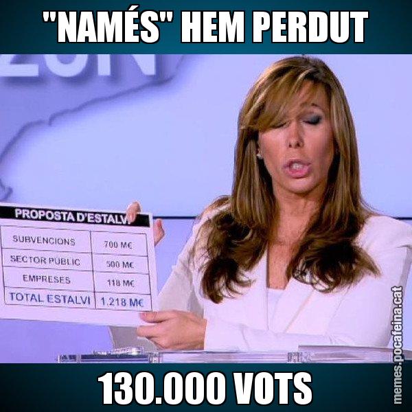 "NAMÉS" HEM PERDUT 130.000 VOTS - Alícia Paper i Suma