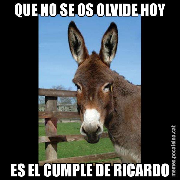 QUE NO SE OS OLVIDE HOY ES EL CUMPLE DE RICARDO - El burro Català