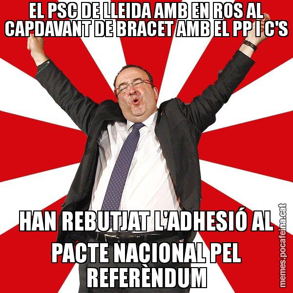 EL PSC DE LLEIDA AMB EN ROS AL CAPDAVANT DE BRACET AMB EL PP I C'S HAN REBUTJAT L'ADHESIÓ AL PACTE NACIONAL PEL REFERÈNDUM - Miquel Iceta - 27S