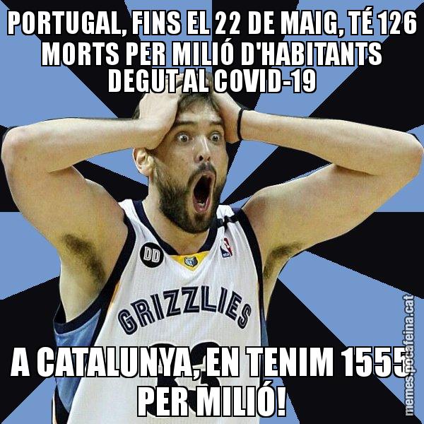 PORTUGAL, FINS EL 22 DE MAIG, TÉ 126 MORTS PER MILIÓ D'HABITANTS DEGUT AL COVID-19 A CATALUNYA, EN TENIM 1555 PER MILIÓ! - Marc Gasol
