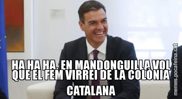 HA HA HA. EN MANDONGUILLA VOL QUE EL FEM VIRREI DE LA COLÒNIA CATALANA
