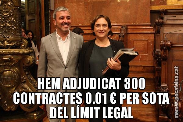 HEM ADJUDICAT 300 CONTRACTES 0.01 € PER SOTA DEL LÍMIT LEGAL