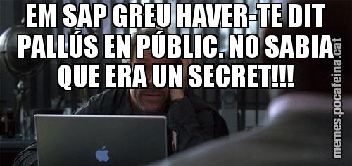 EM SAP GREU HAVER-TE DIT PALLÚS EN PÚBLIC. NO SABIA QUE ERA UN SECRET!!!