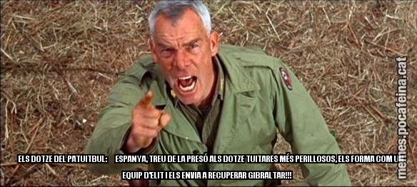 ELS DOTZE DEL PATUITBUL:      ESPANYA, TREU DE LA PRESÓ ALS DOTZE TUITARES MÉS PERILLOSOS, ELS FORMA COM UN EQUIP D'ELIT I ELS ENVIA A RECUPERAR GIBRALTAR!!!