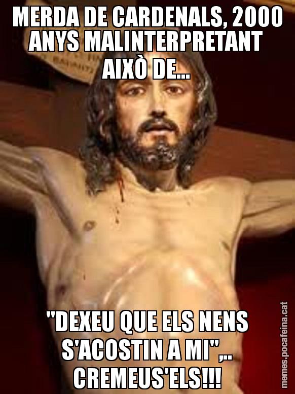 MERDA DE CARDENALS, 2000 ANYS MALINTERPRETANT AIXÒ DE... "DEXEU QUE ELS NENS S'ACOSTIN A MI",.. CREMEUS'ELS!!!