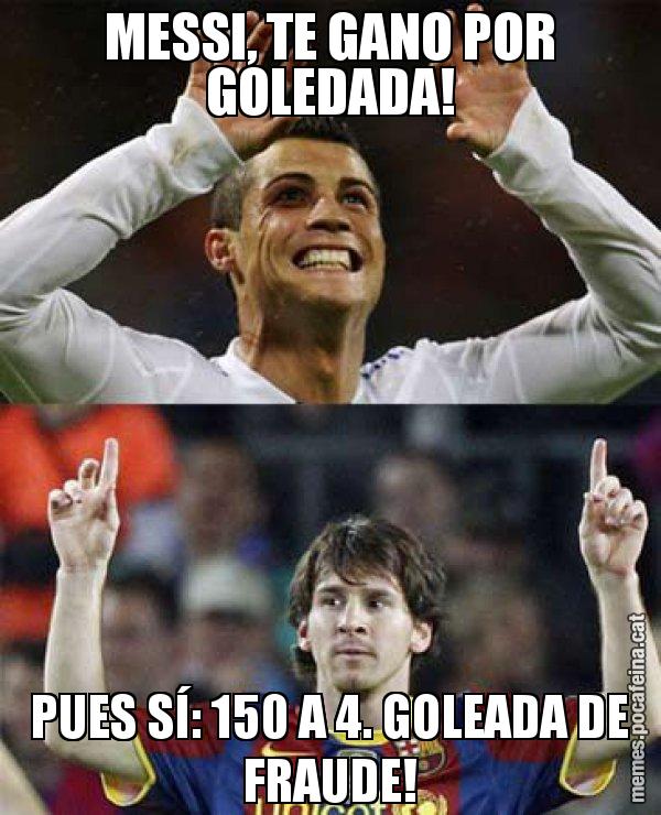 MESSI, TE GANO POR GOLEDADA! PUES SÍ: 150 A 4. GOLEADA DE FRAUDE! - Messi VS Cristiano