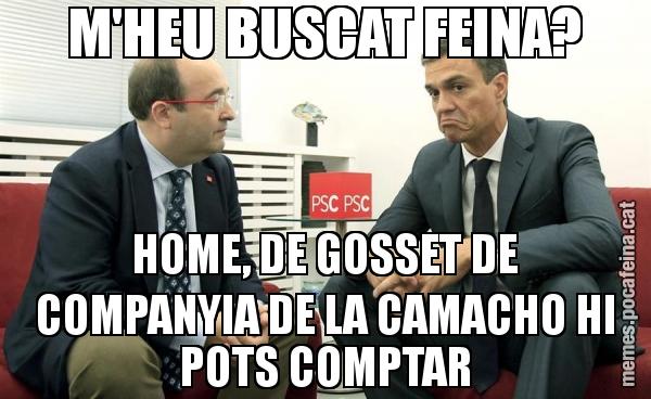 M'HEU BUSCAT FEINA? HOME, DE GOSSET DE COMPANYIA DE LA CAMACHO HI POTS COMPTAR
