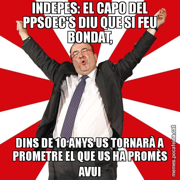 INDEPES: EL CAPO DEL PPSOEC'S DIU QUE SI FEU BONDAT, DINS DE 10 ANYS US TORNARÀ A PROMETRE EL QUE US HA PROMÈS AVUI - Miquel Iceta - 27S