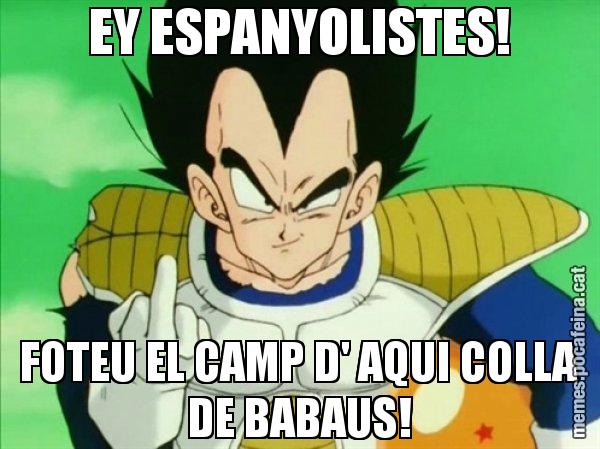 EY ESPANYOLISTES! FOTEU EL CAMP D' AQUI COLLA DE BABAUS! - Vegeta