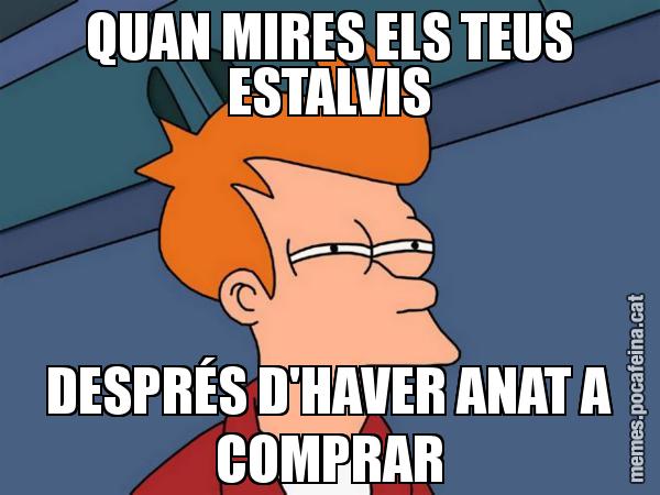 QUAN MIRES ELS TEUS ESTALVIS DESPRÉS D'HAVER ANAT A COMPRAR - Futurama Fry
