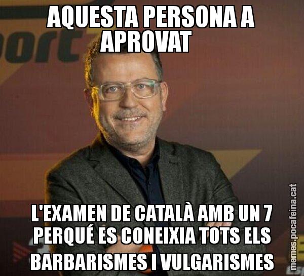 AQUESTA PERSONA A APROVAT L'EXAMEN DE CATALÀ AMB UN 7 PERQUÉ ES CONEIXIA TOTS ELS BARBARISMES I VULGARISMES - Lluís Canut