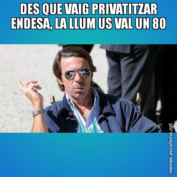 DES QUE VAIG PRIVATITZAR ENDESA, LA LLUM US VAL UN 80 - Aznar Lupas