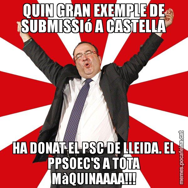 QUIN GRAN EXEMPLE DE SUBMISSIó A CASTELLA HA DONAT EL PSC DE LLEIDA. EL PPSOEC'S A TOTA MàQUINAAAA!!! - Miquel Iceta - 27S
