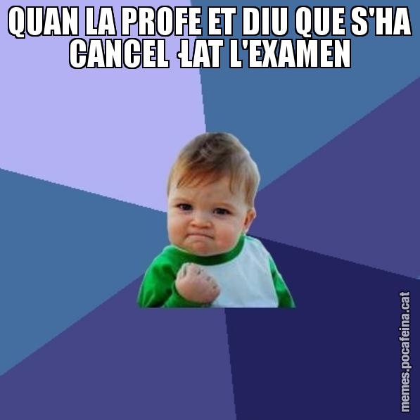 QUAN LA PROFE ET DIU QUE S'HA CANCEL·LAT L'EXAMEN - Success Kid