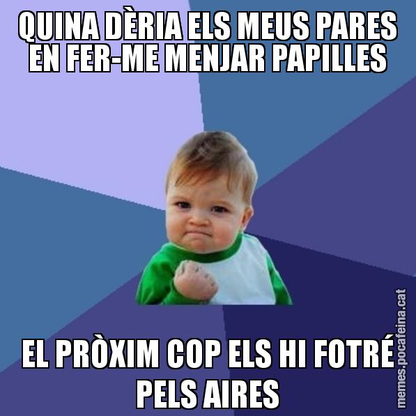 QUINA DÈRIA ELS MEUS PARES EN FER-ME MENJAR PAPILLES EL PRÒXIM COP ELS HI FOTRÉ PELS AIRES - Success Kid