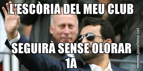 L’ESCÒRIA DEL MEU CLUB SEGUIRÀ SENSE OLORAR 1A