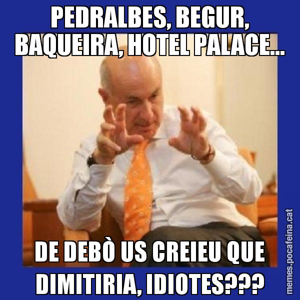 PEDRALBES, BEGUR, BAQUEIRA, HOTEL PALACE... DE DEBÒ US CREIEU QUE DIMITIRIA, IDIOTES??? - Duran i Lleida