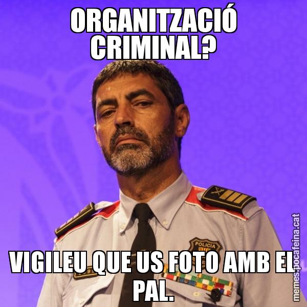 ORGANITZACIÓ CRIMINAL? VIGILEU QUE US FOTO AMB EL PAL.