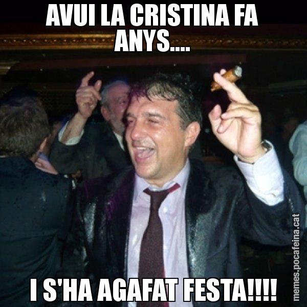 AVUI LA CRISTINA FA ANYS.... I S'HA AGAFAT FESTA!!!! - Laporta de Festa