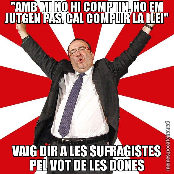 "AMB MI NO HI COMPTIN. NO EM JUTGEN PAS. CAL COMPLIR LA LLEI" VAIG DIR A LES SUFRAGISTES PEL VOT DE LES DONES - Miquel Iceta - 27S