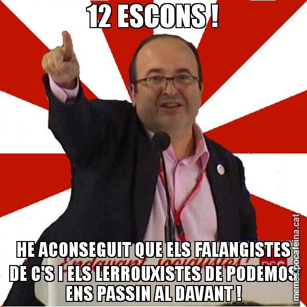 12 ESCONS ! HE ACONSEGUIT QUE ELS FALANGISTES DE C'S I ELS LERROUXISTES DE PODEMOS ENS PASSIN AL DAVANT ! - Miquel Iceta