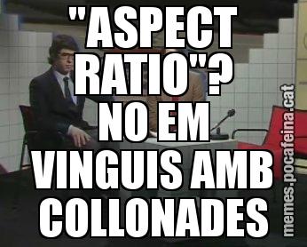 "ASPECT RATIO"? NO EM VINGUIS AMB COLLONADES