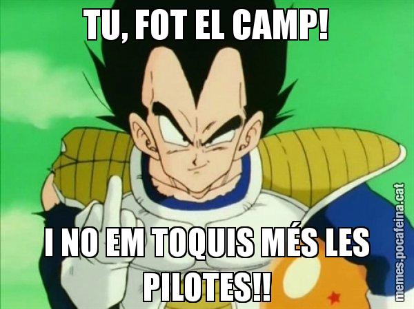 TU, FOT EL CAMP! I NO EM TOQUIS MÉS LES PILOTES!! - Vegeta