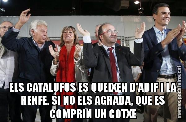 ELS CATALUFOS ES QUEIXEN D'ADIF I LA RENFE. SI NO ELS AGRADA, QUE ES COMPRIN UN COTXE
