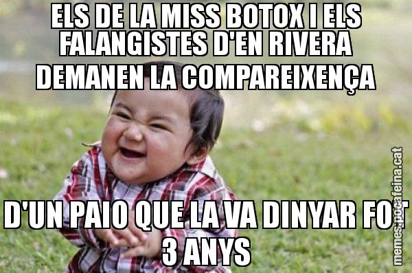 ELS DE LA MISS BOTOX I ELS FALANGISTES D'EN RIVERA DEMANEN LA COMPAREIXENÇA D'UN PAIO QUE LA VA DINYAR FOT 3 ANYS - El diabòlic nen asiàtic
