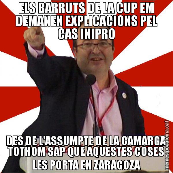 ELS BARRUTS DE LA CUP EM DEMANEN EXPLICACIONS PEL CAS INIPRO DES DE L'ASSUMPTE DE LA CAMARGA TOTHOM SAP QUE AQUESTES COSES LES PORTA EN ZARAGOZA - Miquel Iceta